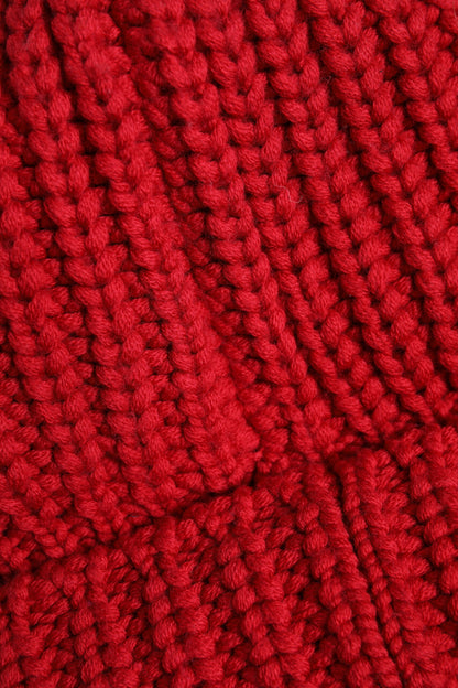Dolce & Gabbana Rote solide Wolle gestrickt Winter Beanie Hut