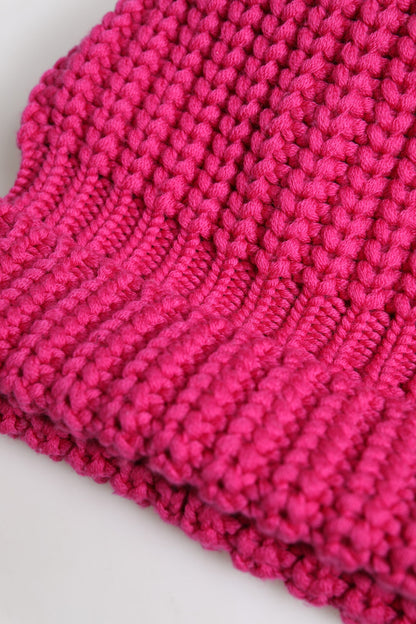 Dolce & Gabbana Rosa solide Wolle gestrickt Winter Beanie Hut