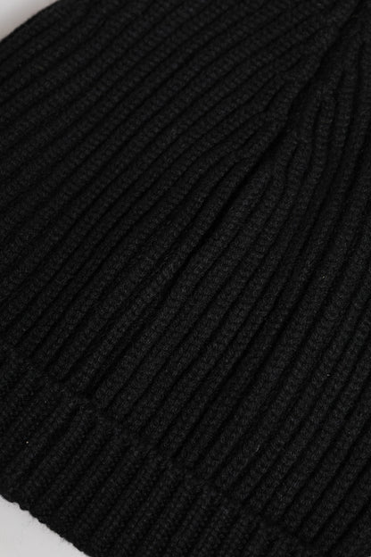 Dolce & Gabbana Schwarze Kaschmir-Strickmütze Winter Beanie