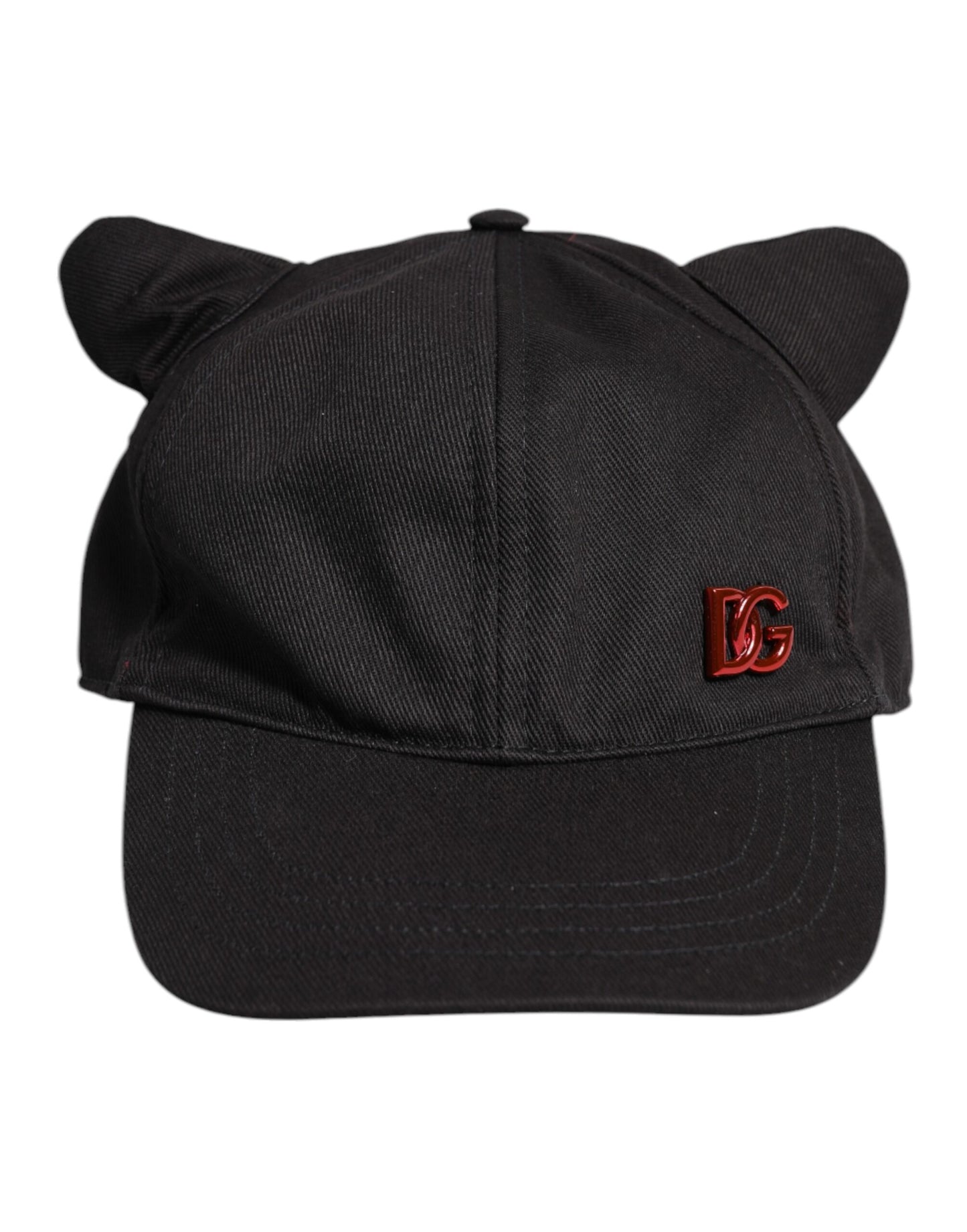 Dolce & Gabbana Schwarze Baumwolle Logo Patch 6 Panels Baseballmütze