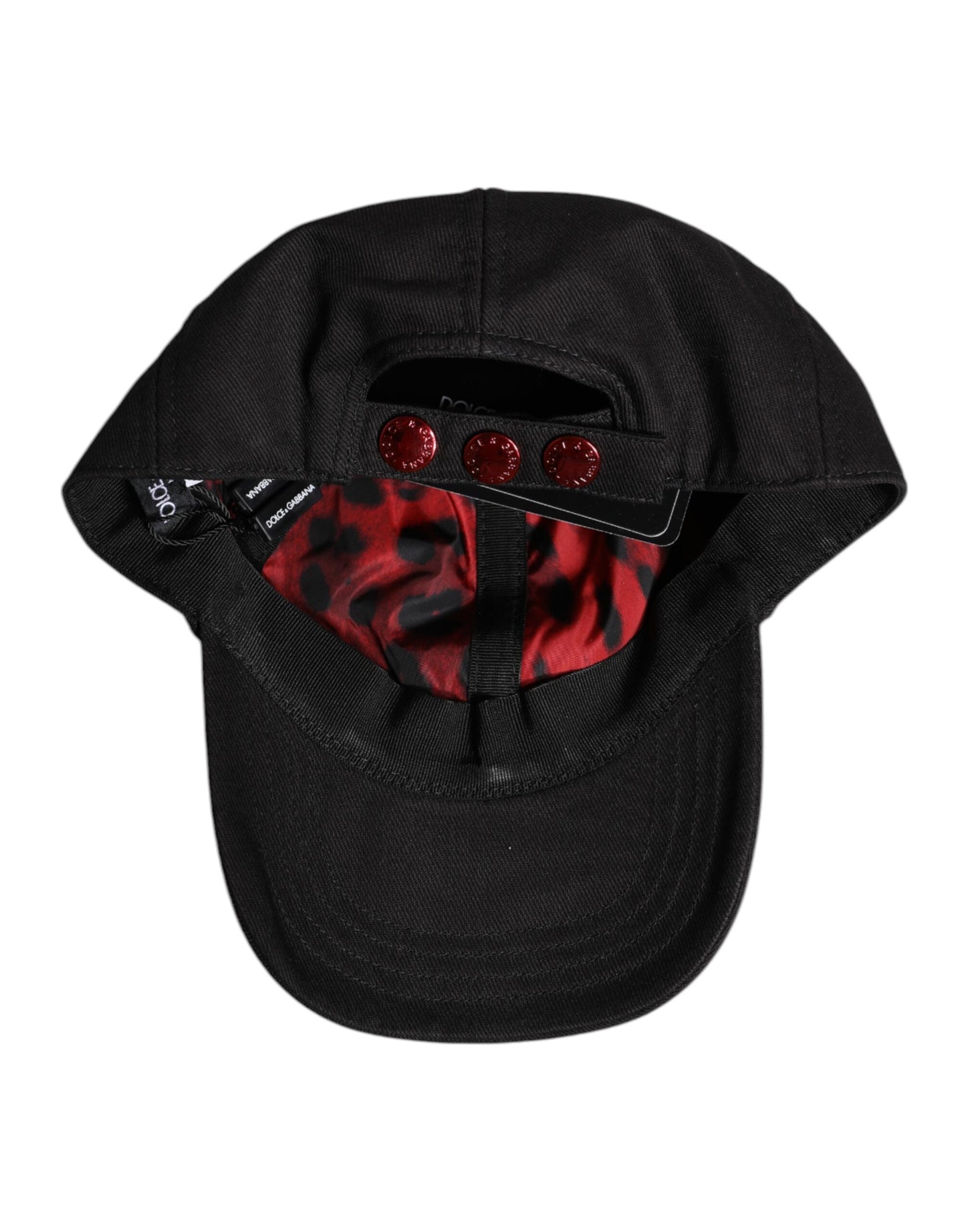 Dolce & Gabbana Schwarze Baumwolle Logo Patch 6 Panels Baseballmütze