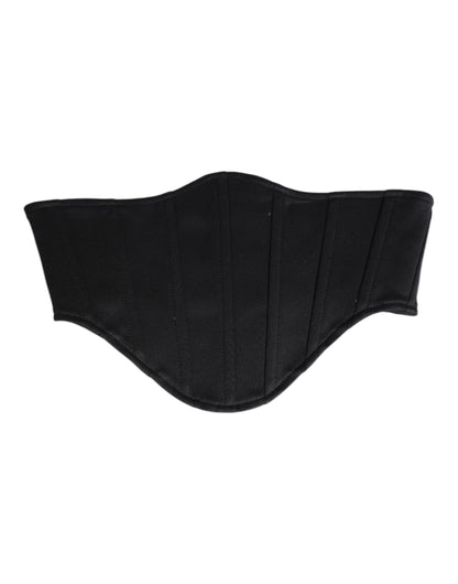 Dolce & Gabbana Schwarzer Baumwolltaille Smokinggürtel Kummerbund