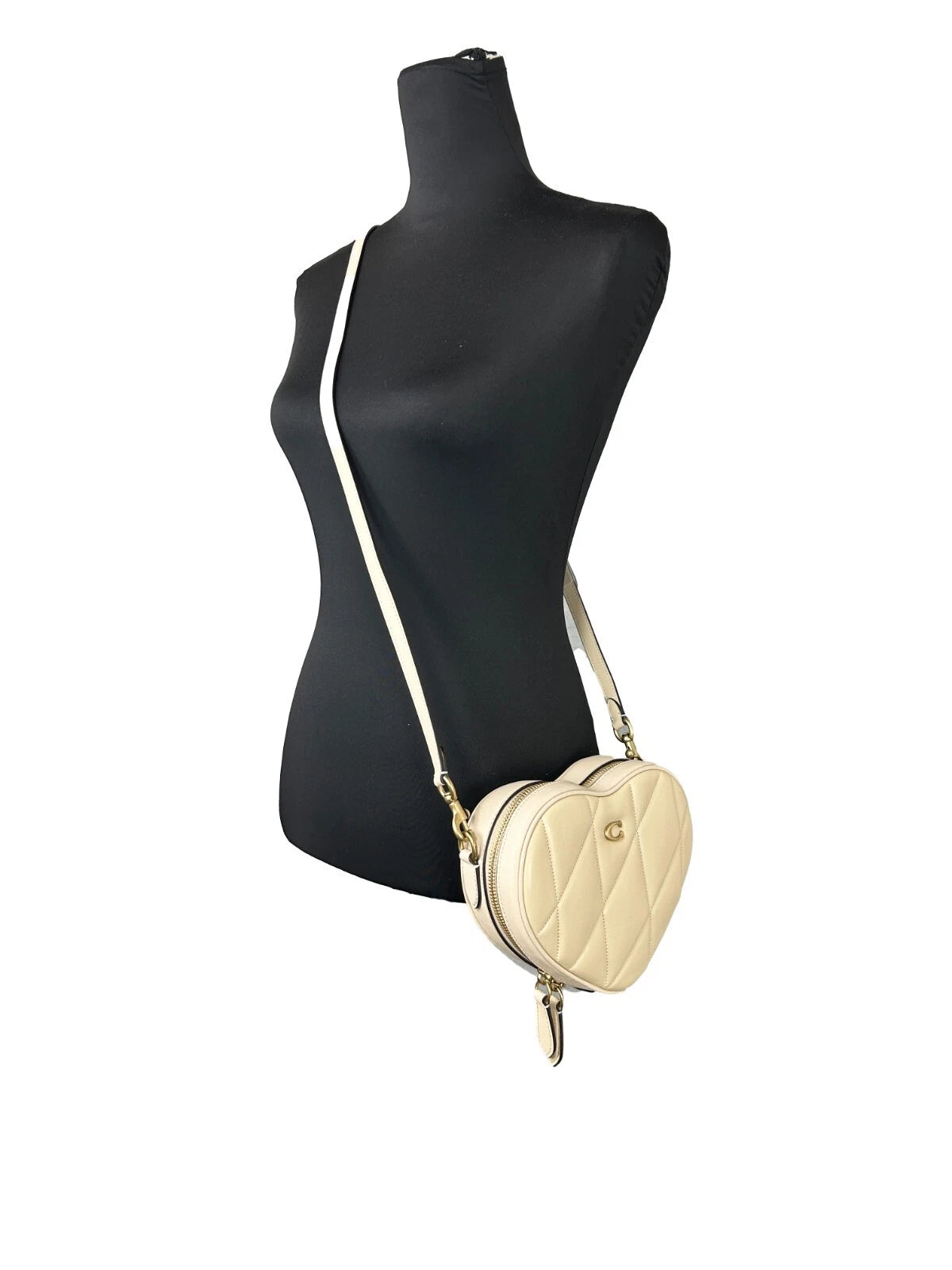 COACH Herz kleine gesteppte Leder Crossbody Tasche Geldbörse