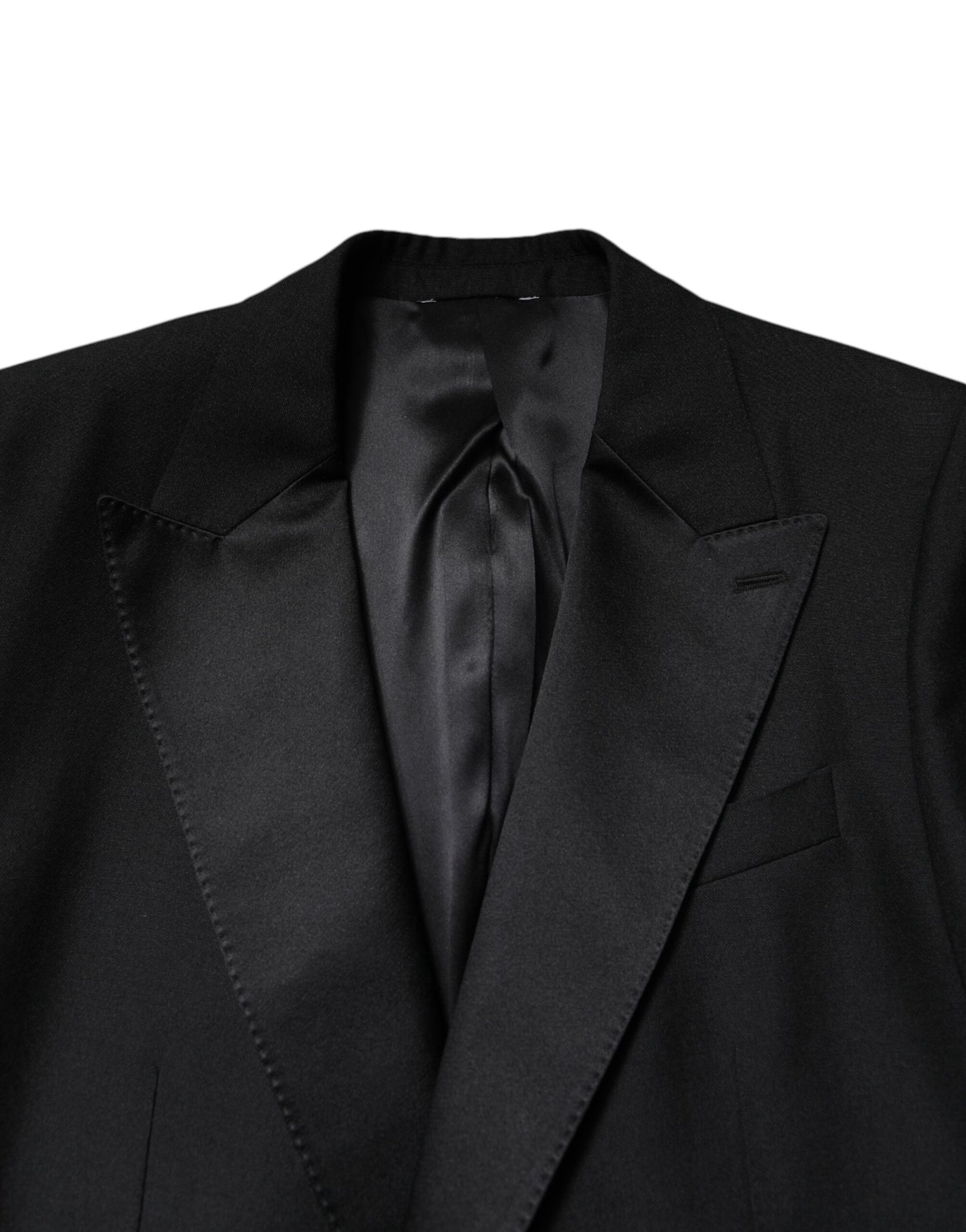 Dolce & Gabbana Schwarzer einreihiger Wollmantel Blazer