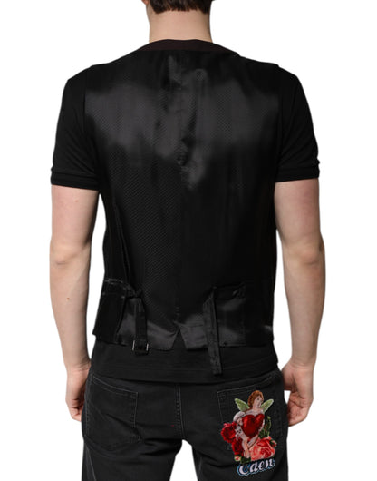 Dolce & Gabbana Kastanienbraune Wollweste Kleid Formelle Weste