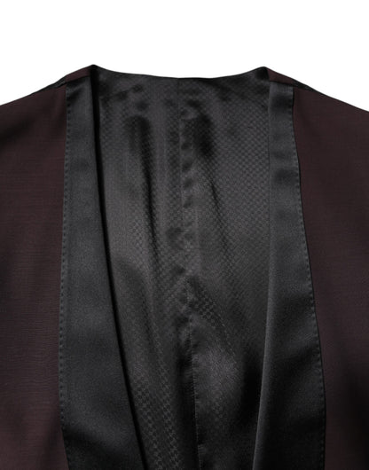 Dolce & Gabbana Kastanienbraune Wollweste Kleid Formelle Weste
