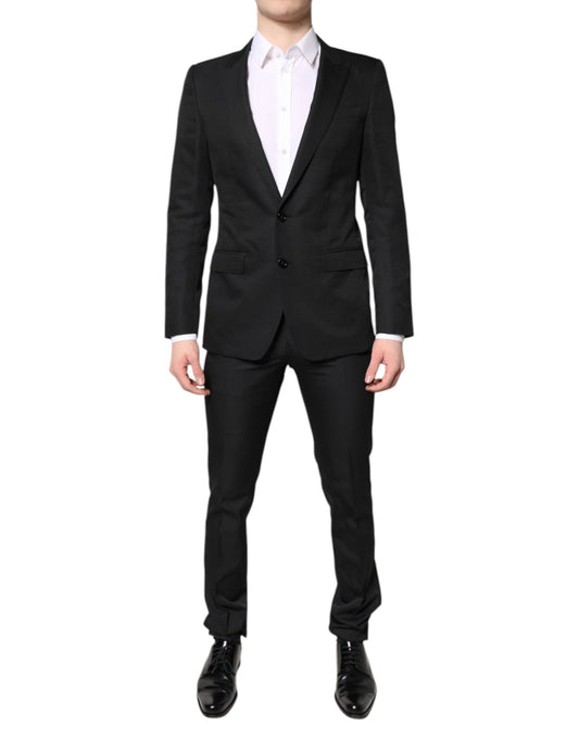 Dolce & Gabbana Schwarzer einreihiger formeller 2-teiliger Anzug