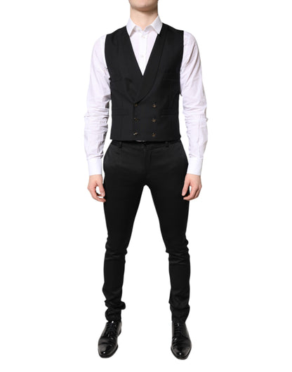 Dolce & Gabbana Schwarzer einreihiger formeller Blazer mit Weste
