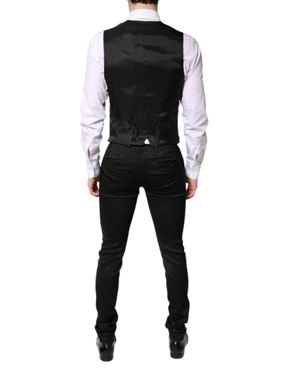 Dolce & Gabbana Schwarzer einreihiger formeller Blazer mit Weste