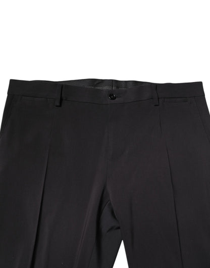 Dolce & Gabbana Schwarzer einreihiger 2-teiliger Anzug aus Wolle