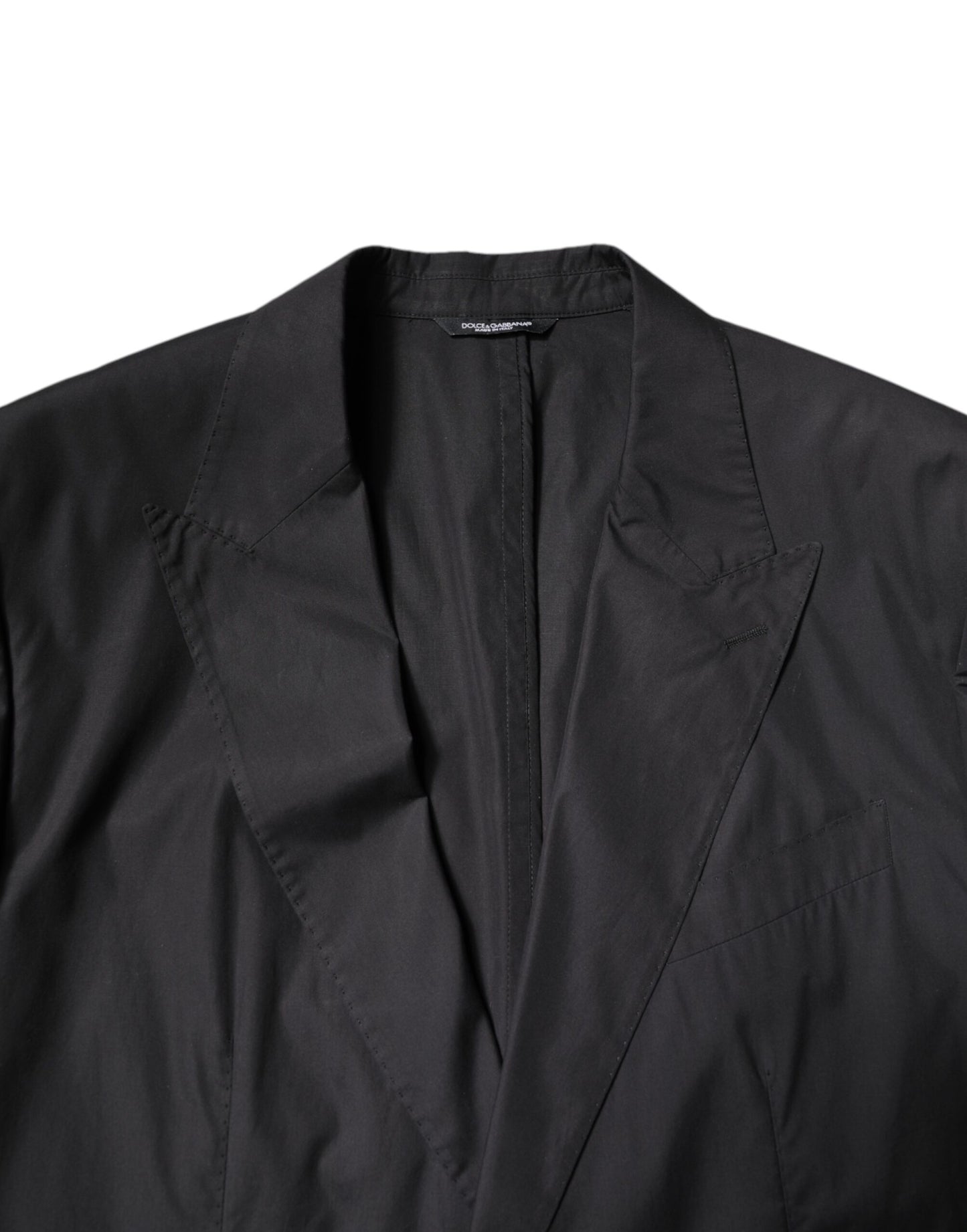 Dolce & Gabbana Schwarzer einreihiger 2-teiliger Anzug aus Baumwolle