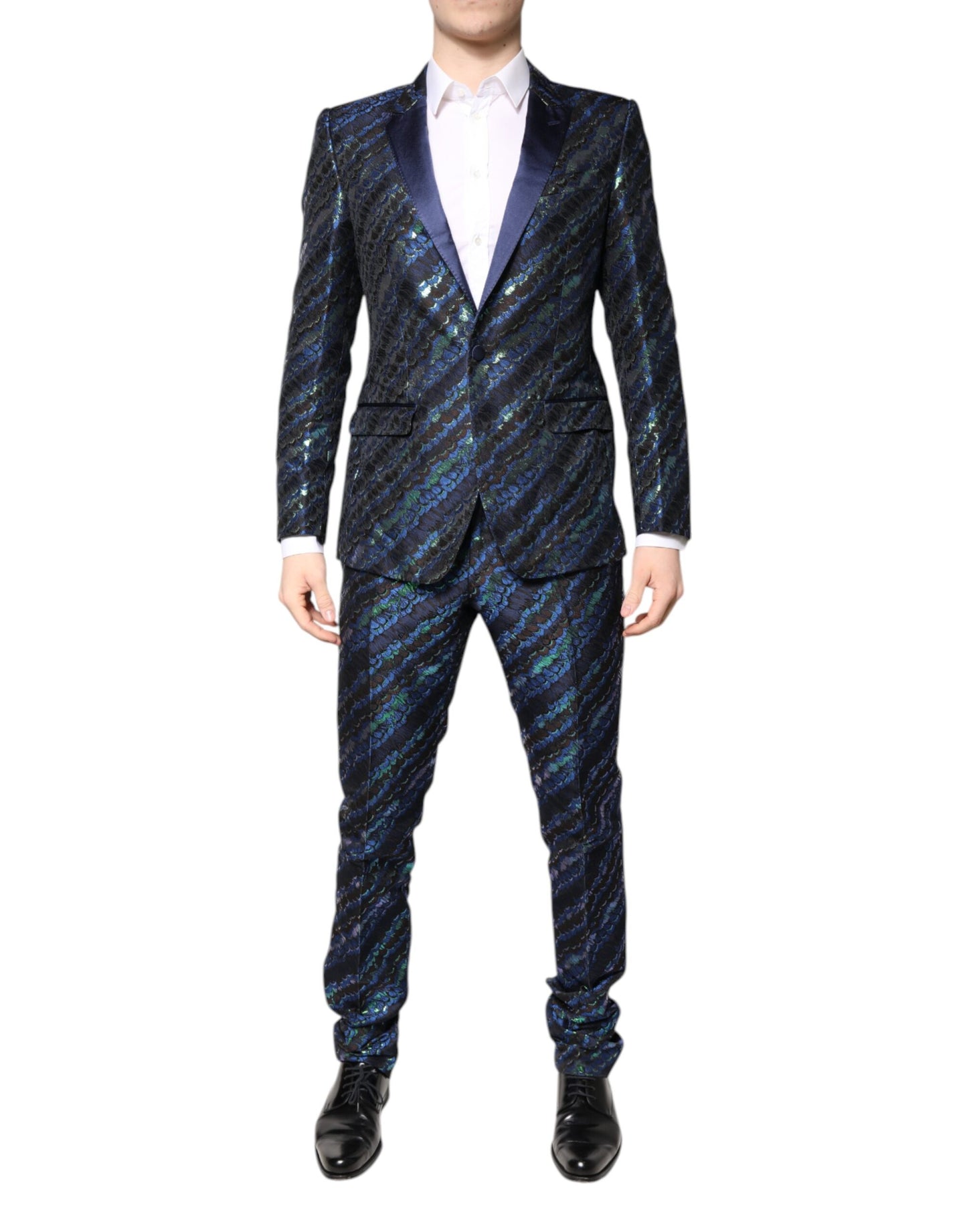 Dolce & Gabbana Multicolor Polyester Jacquard 2 Stück Anzug