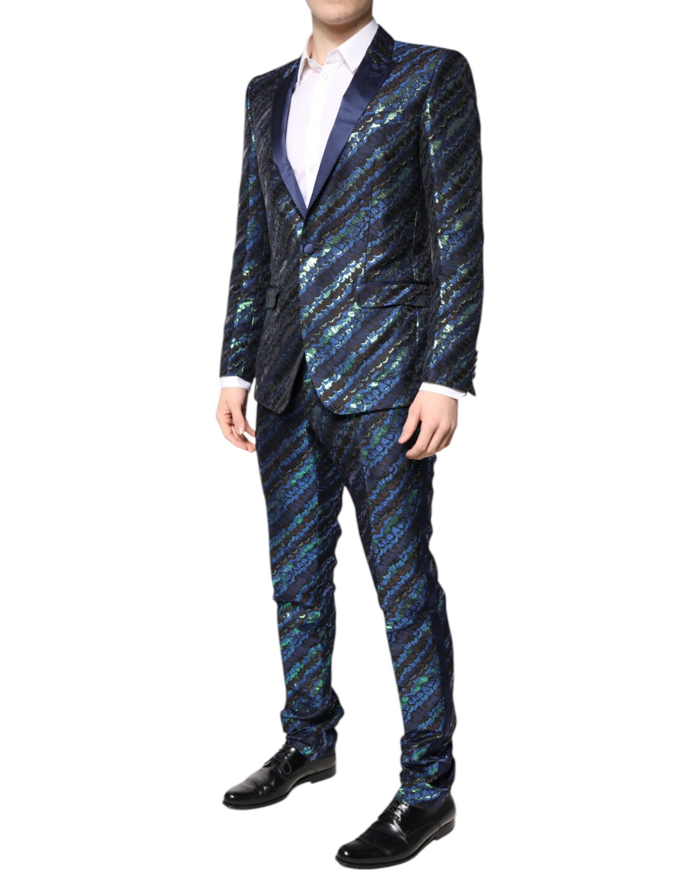 Dolce & Gabbana Multicolor Polyester Jacquard 2 Stück Anzug