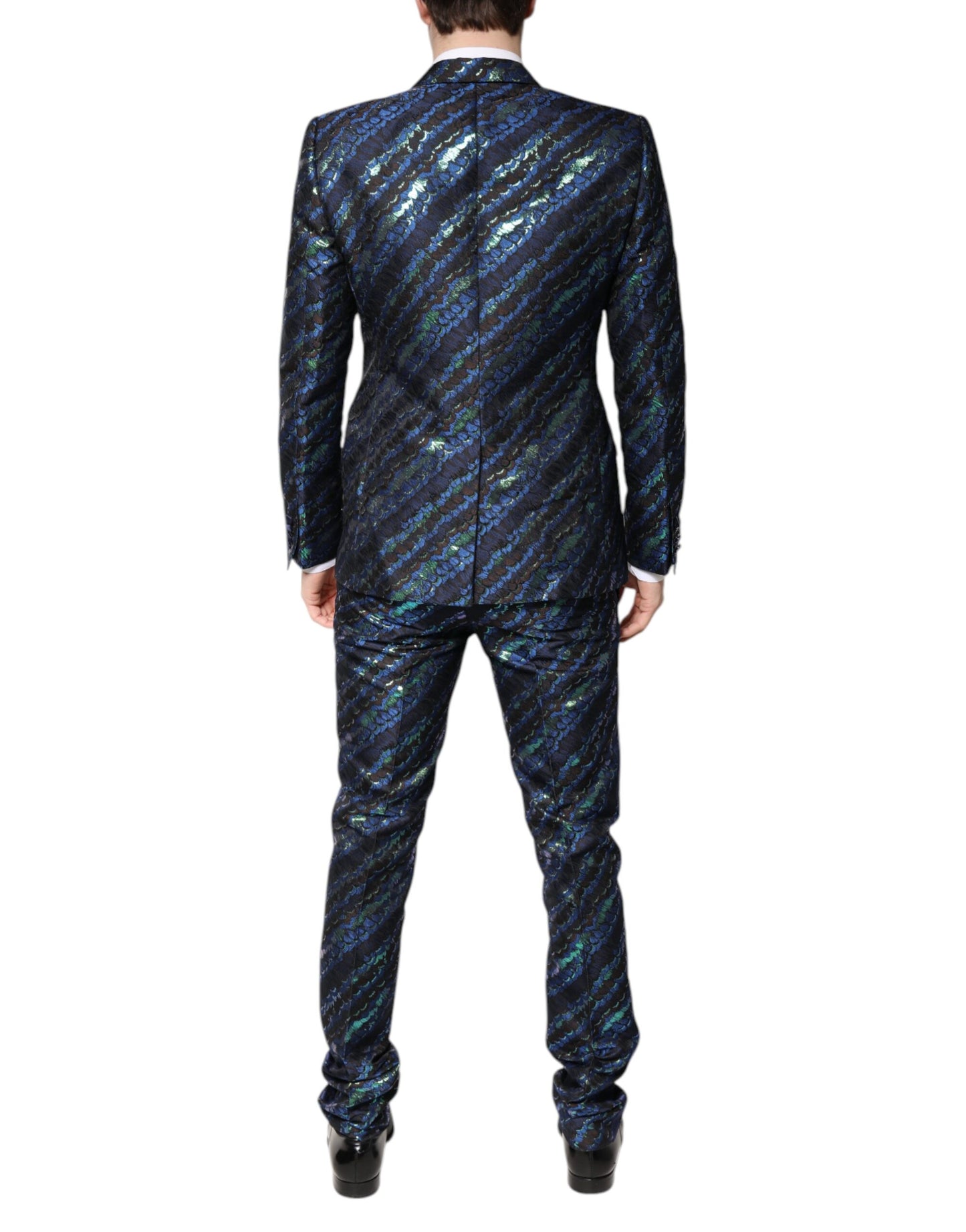 Dolce & Gabbana Multicolor Polyester Jacquard 2 Stück Anzug