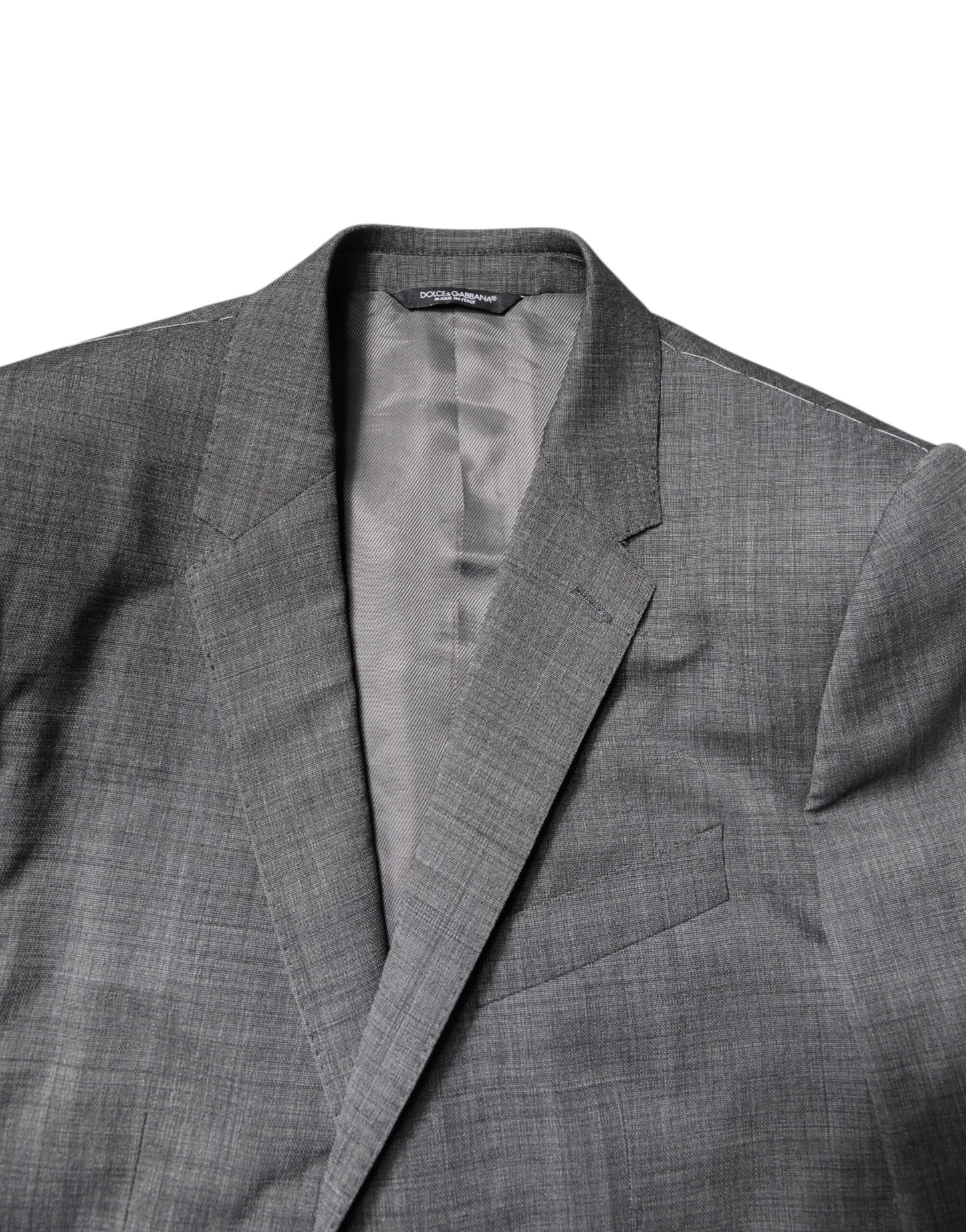 Dolce & Gabbana Grauer einreihiger 2-teiliger Anzug aus Wolle