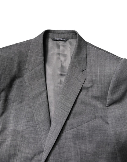 Dolce & Gabbana Grauer einreihiger 2-teiliger Anzug aus Wolle