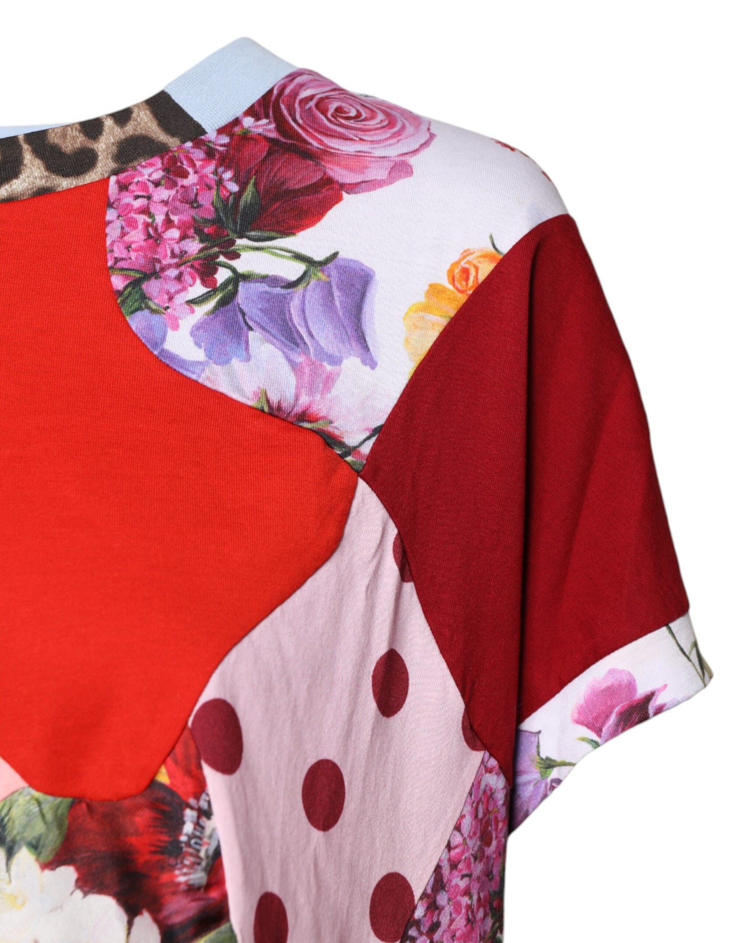 Dolce & Gabbana Multicolor Patchwork Kurzarmbluse Top