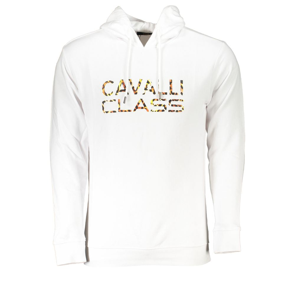 Cavalli Class Weißer Baumwollpullover für Männer