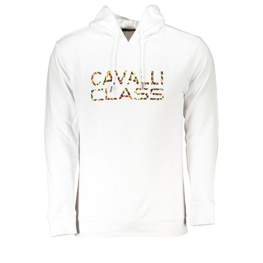 Cavalli Class Weißer Baumwollpullover für Männer