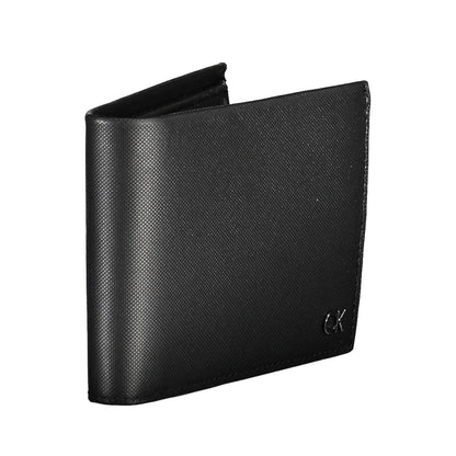 Calvin Klein Schwarzes Leder Herren Portemonnaie