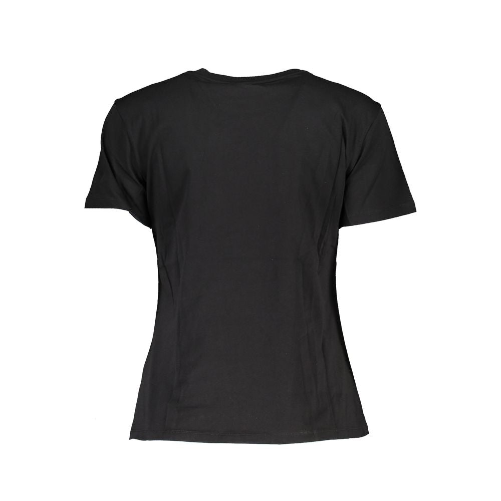 Patrizia Pepe Schickes kontrastierendes Baumwoll-T-Shirt mit Rundhalsausschnitt