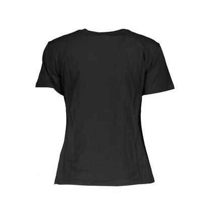 Patrizia Pepe Schickes kontrastierendes Baumwoll-T-Shirt mit Rundhalsausschnitt