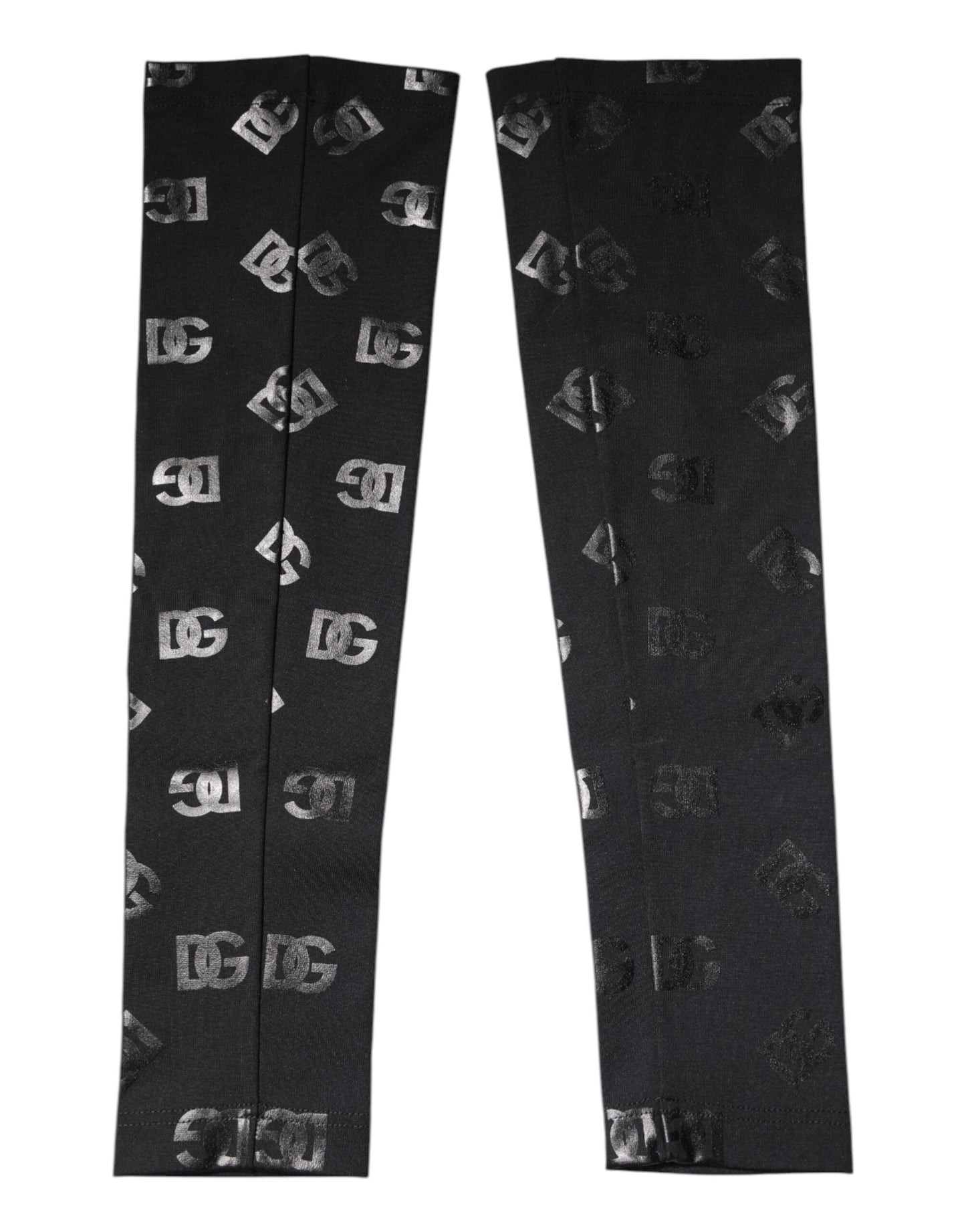 Dolce & Gabbana Schwarze DG-Logo-Monogramm-Wollstretch-Armstulpen