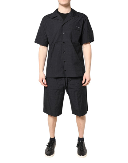 Dolce & Gabbana Schwarzer Baumwoll-Pyjama für Männer Schlafanzug