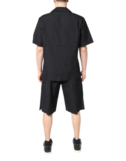 Dolce & Gabbana Schwarzer Baumwoll-Pyjama für Männer Schlafanzug