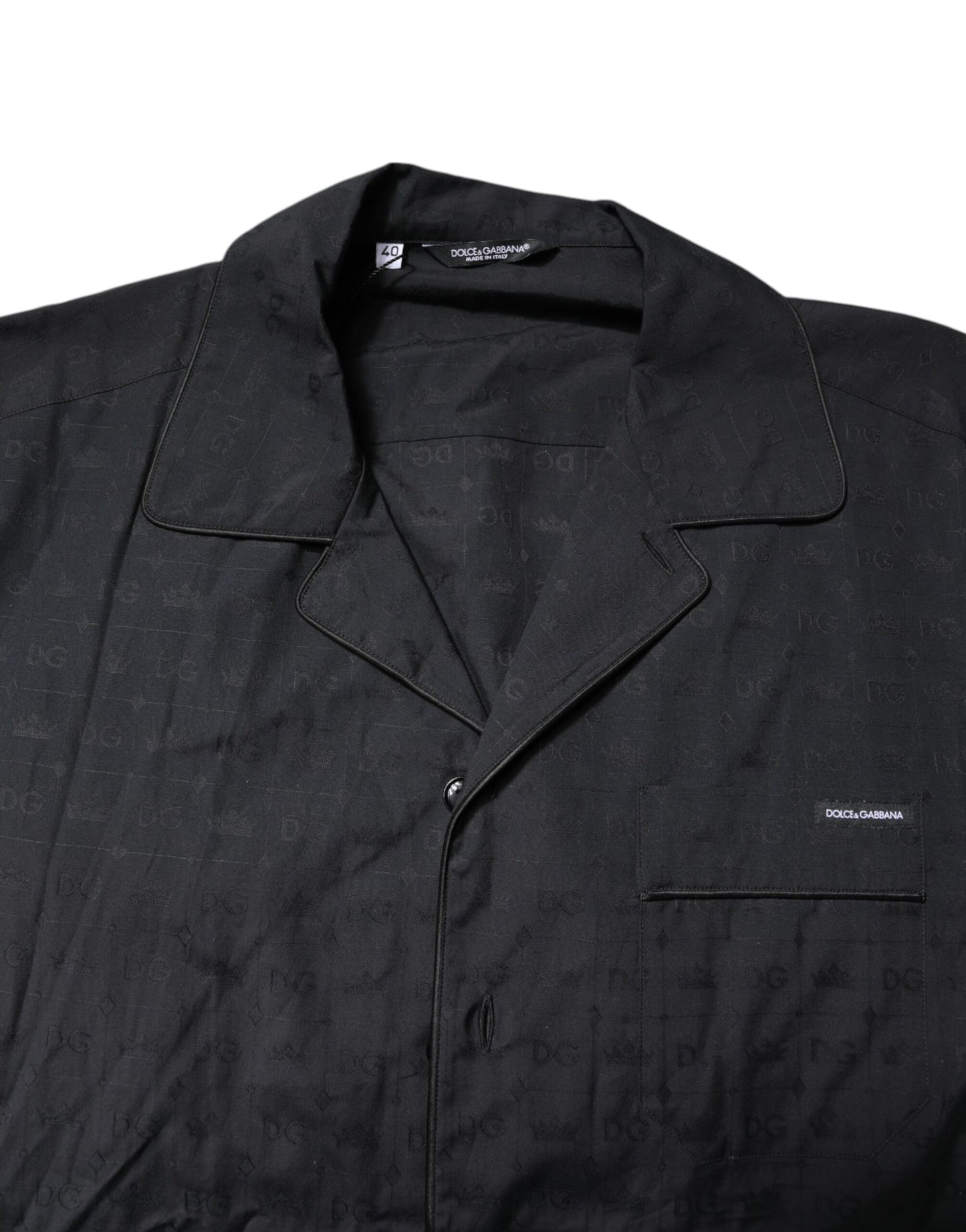 Dolce & Gabbana Schwarzer Baumwoll-Pyjama für Männer Schlafanzug
