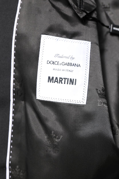Dolce & Gabbana Schwarzer MARTINI Doppelreihiger Mantel Blazer