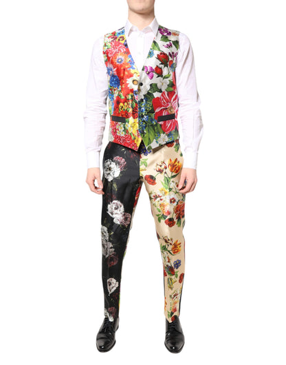 Dolce & Gabbana Multicolor Floral SICILIA Seide 3 Stück Anzug