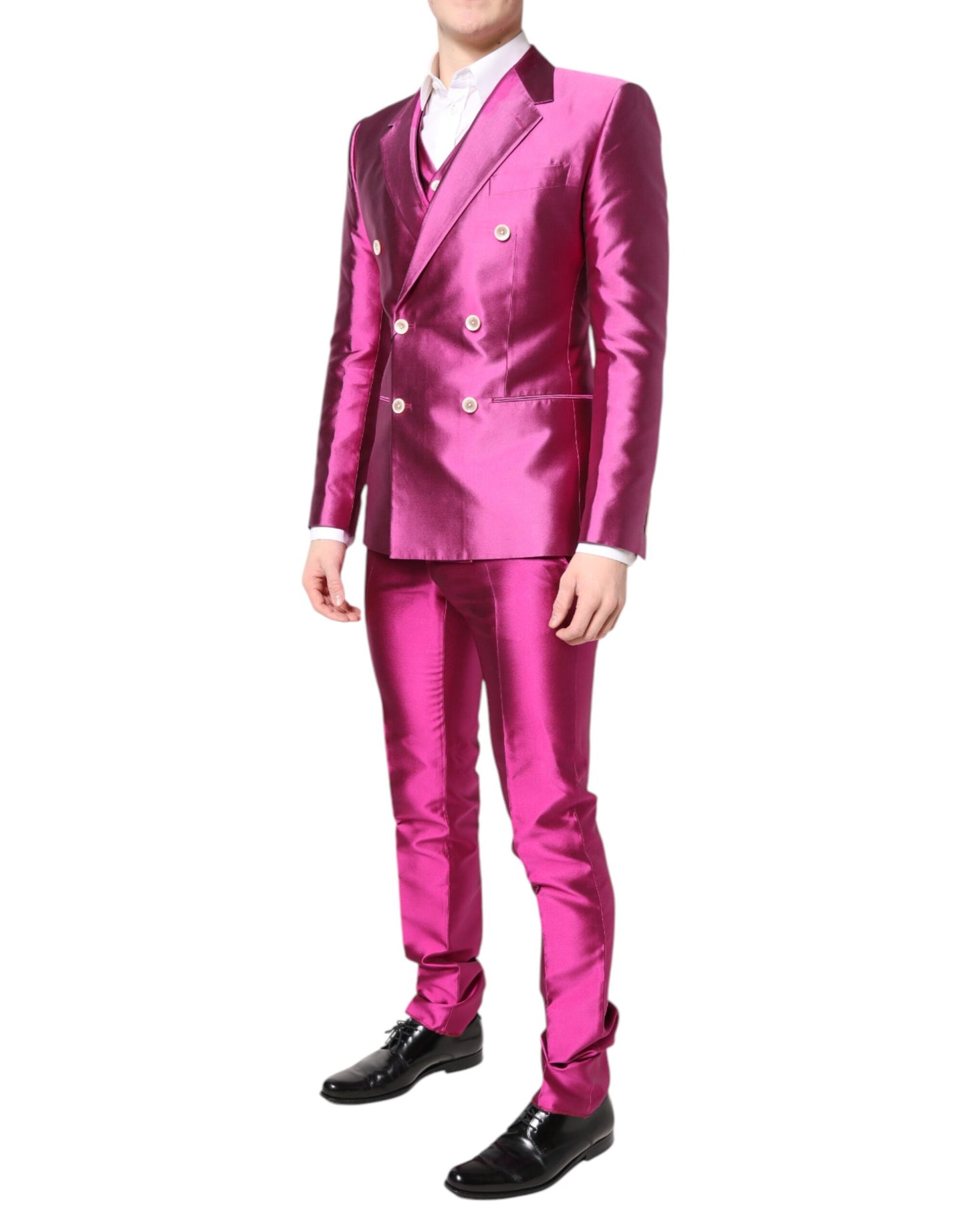 Dolce & Gabbana Rosa SICILIA Zweireihiger 3-teiliger Anzug