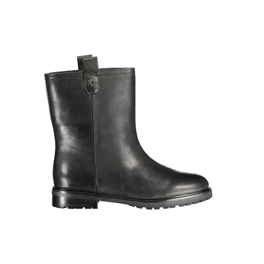 Ralph Lauren Schwarzes Leder Damen Stiefel