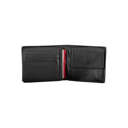 Tommy Hilfiger Schwarzes Leder Herren Portemonnaie