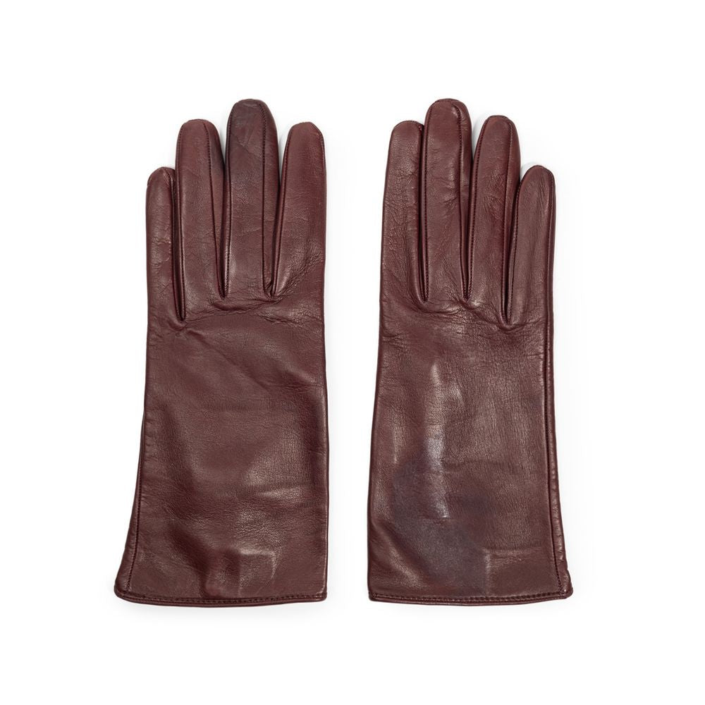 Dolce & Gabbana Burgunderfarbener Lederhandschuh