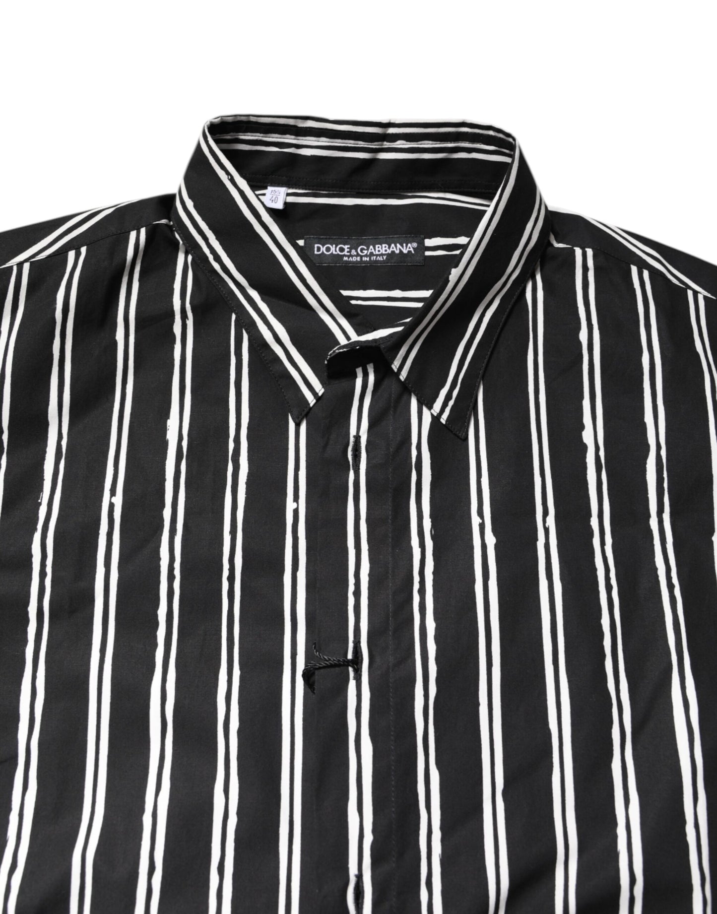 Dolce & Gabbana Schwarz-weiß gestreiftes Baumwollhemd