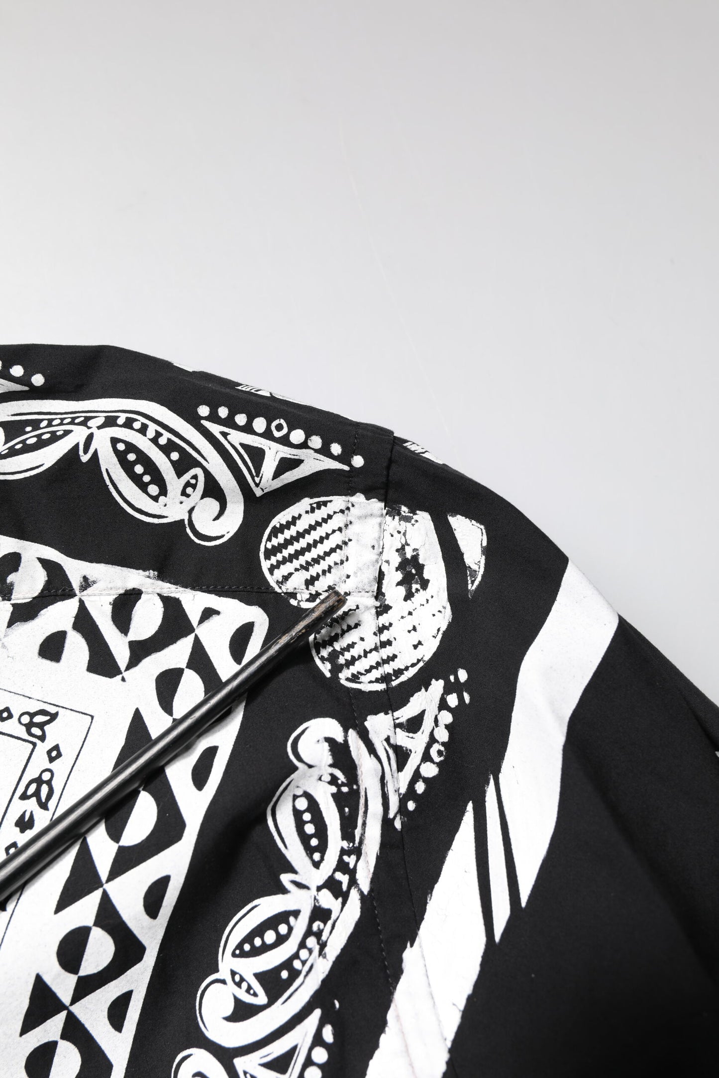 Dolce & Gabbana Schwarzes weißes Bandana MARTINI Herrenhemd