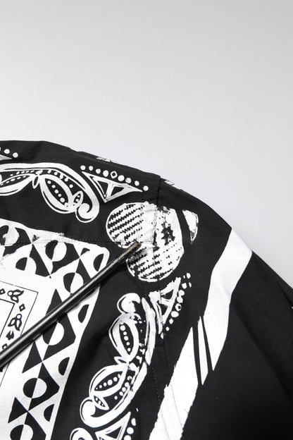 Dolce & Gabbana Schwarzes weißes Bandana MARTINI Herrenhemd