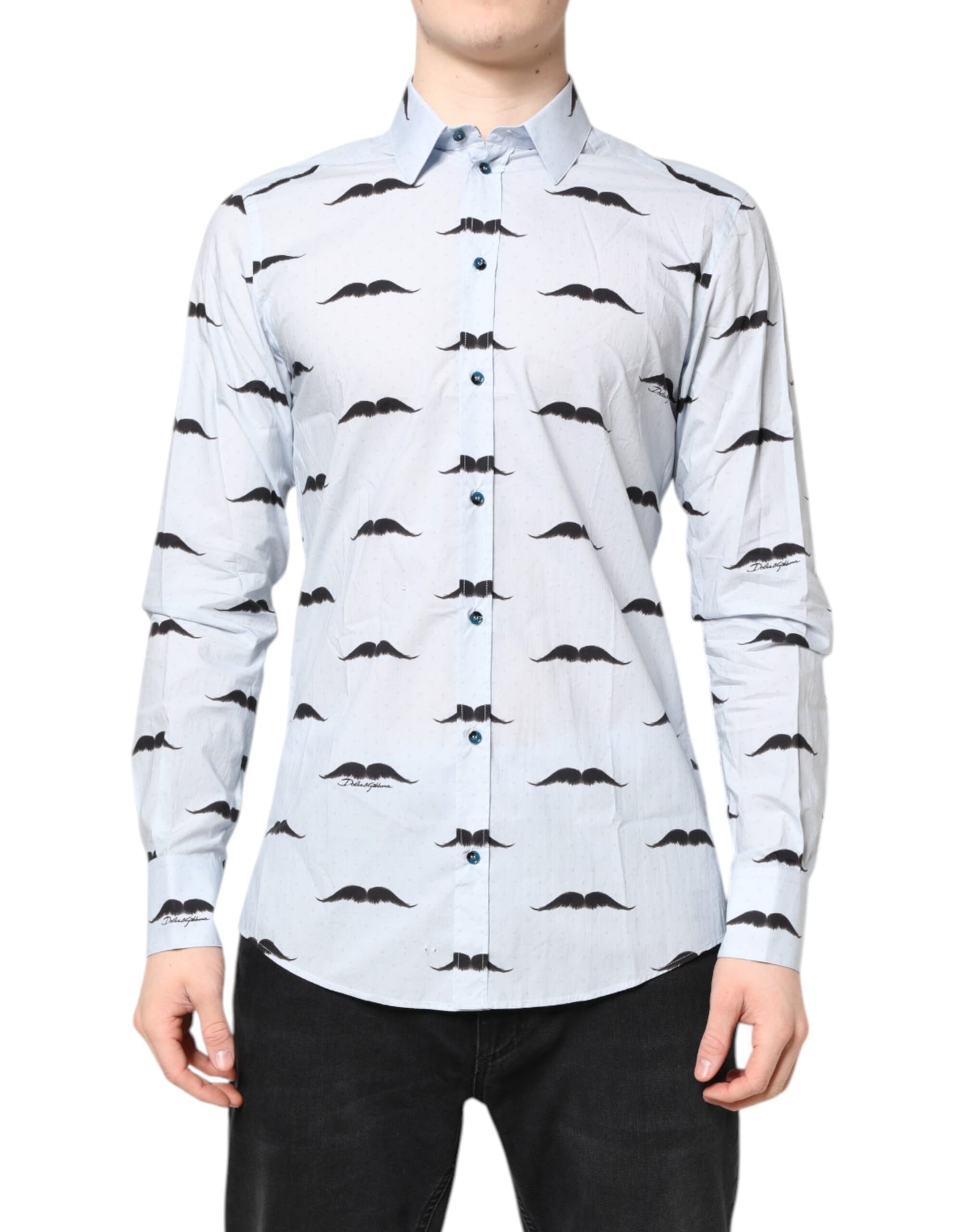 Dolce & Gabbana Hellblaues Hemd aus Baumwolle MARTINI Formal Dress Shirt