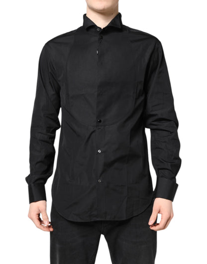 Emporio Armani Schwarzes Baumwollhemd mit langen Ärmeln für formelle Anlässe