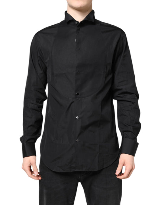 Emporio Armani Schwarzes Baumwollhemd mit langen Ärmeln für formelle Anlässe