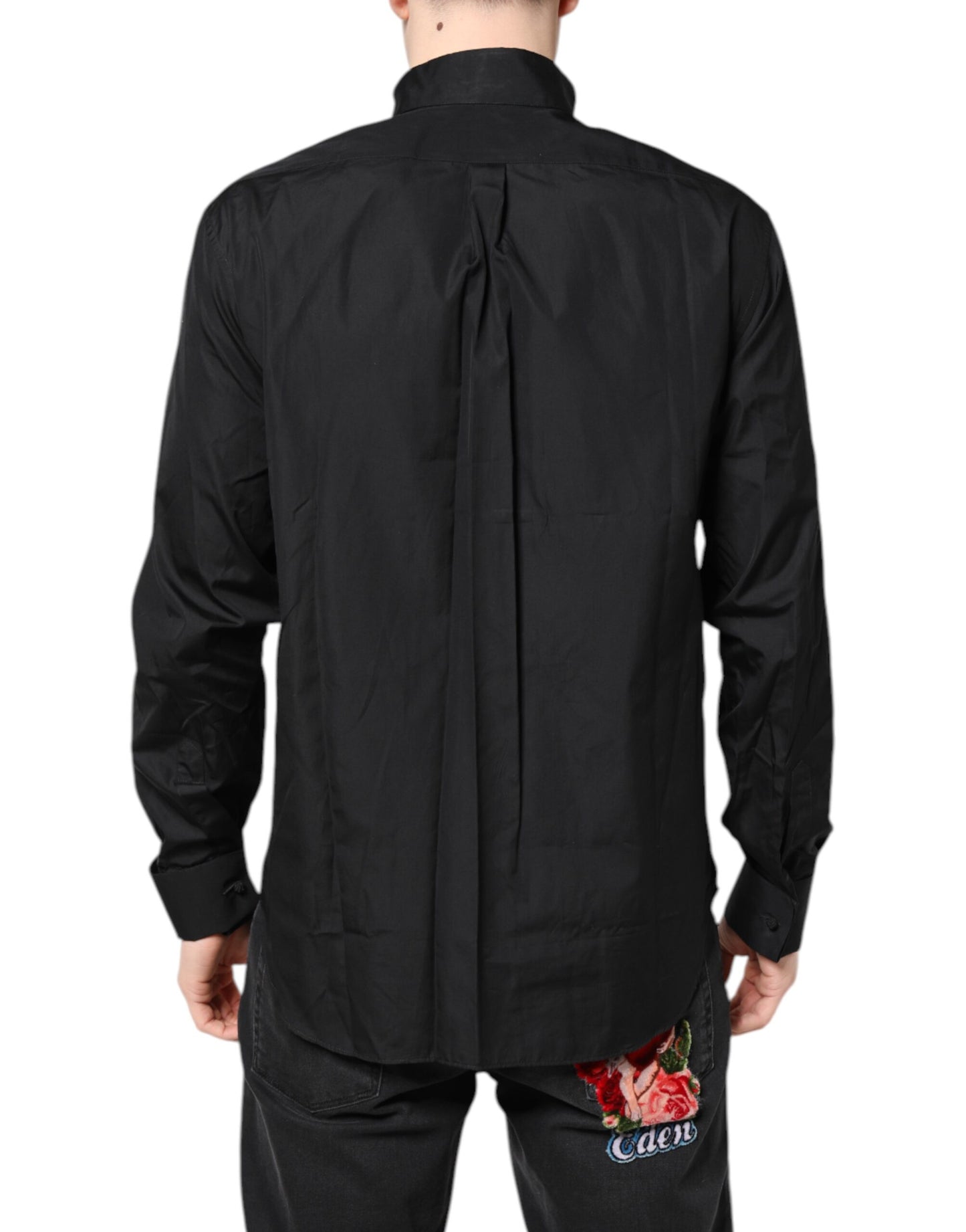 Emporio Armani Schwarzes Baumwollhemd mit langen Ärmeln für formelle Anlässe