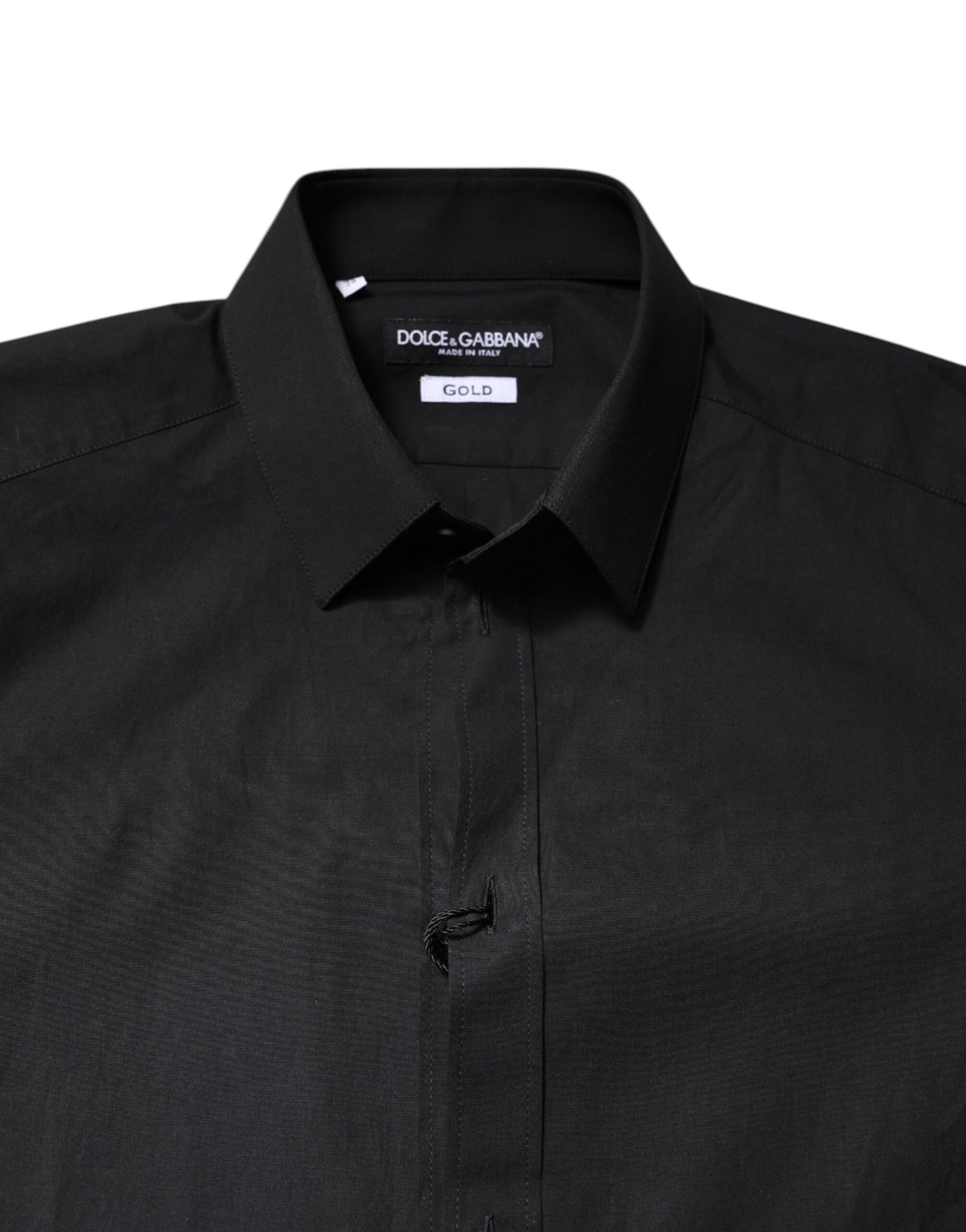 Dolce & Gabbana Schwarzes GOLD Baumwollhemd Formales Hemd