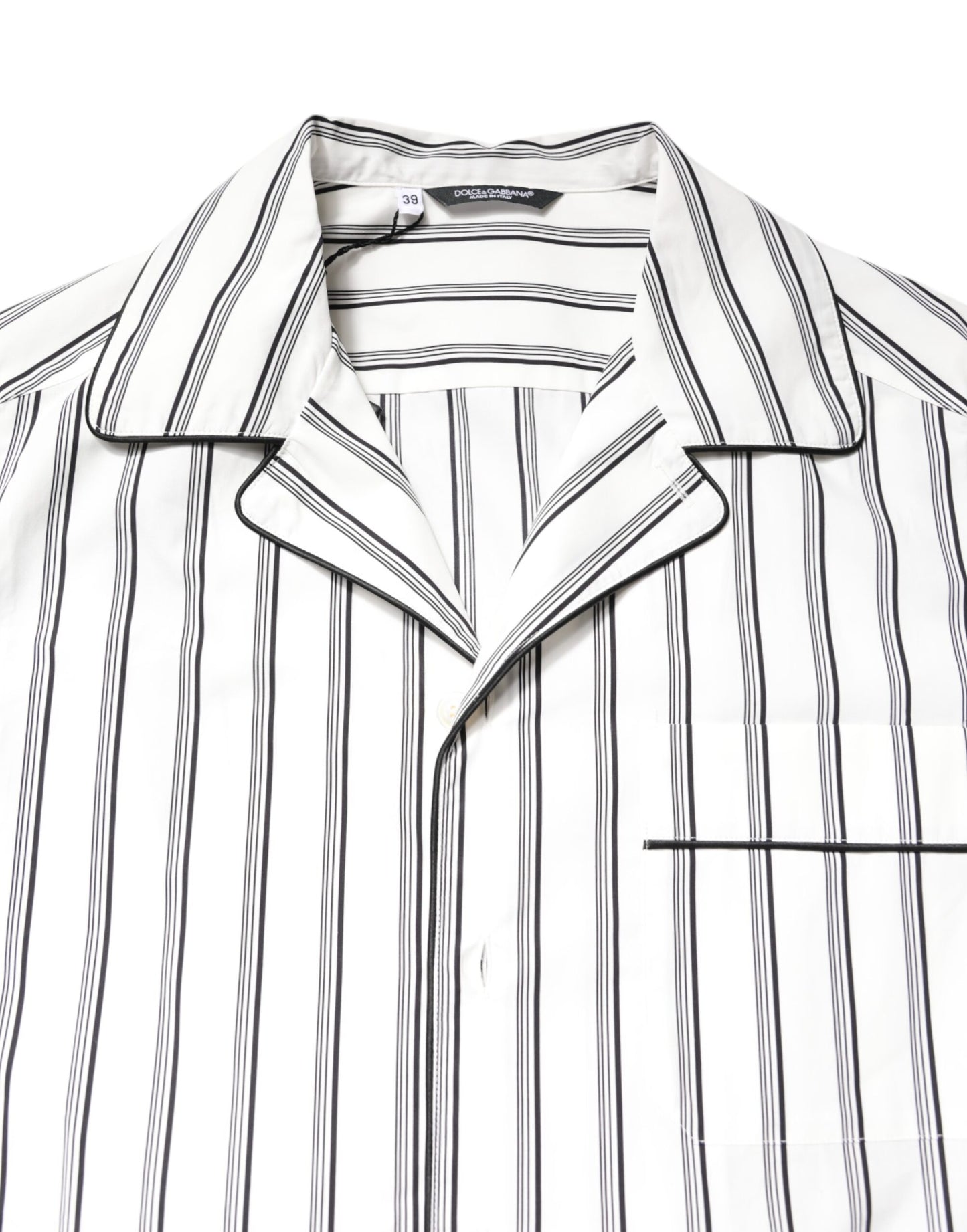 Dolce & Gabbana Weiß gestreiftes Lounge-Pyjama-Schlafanzug-Shirt