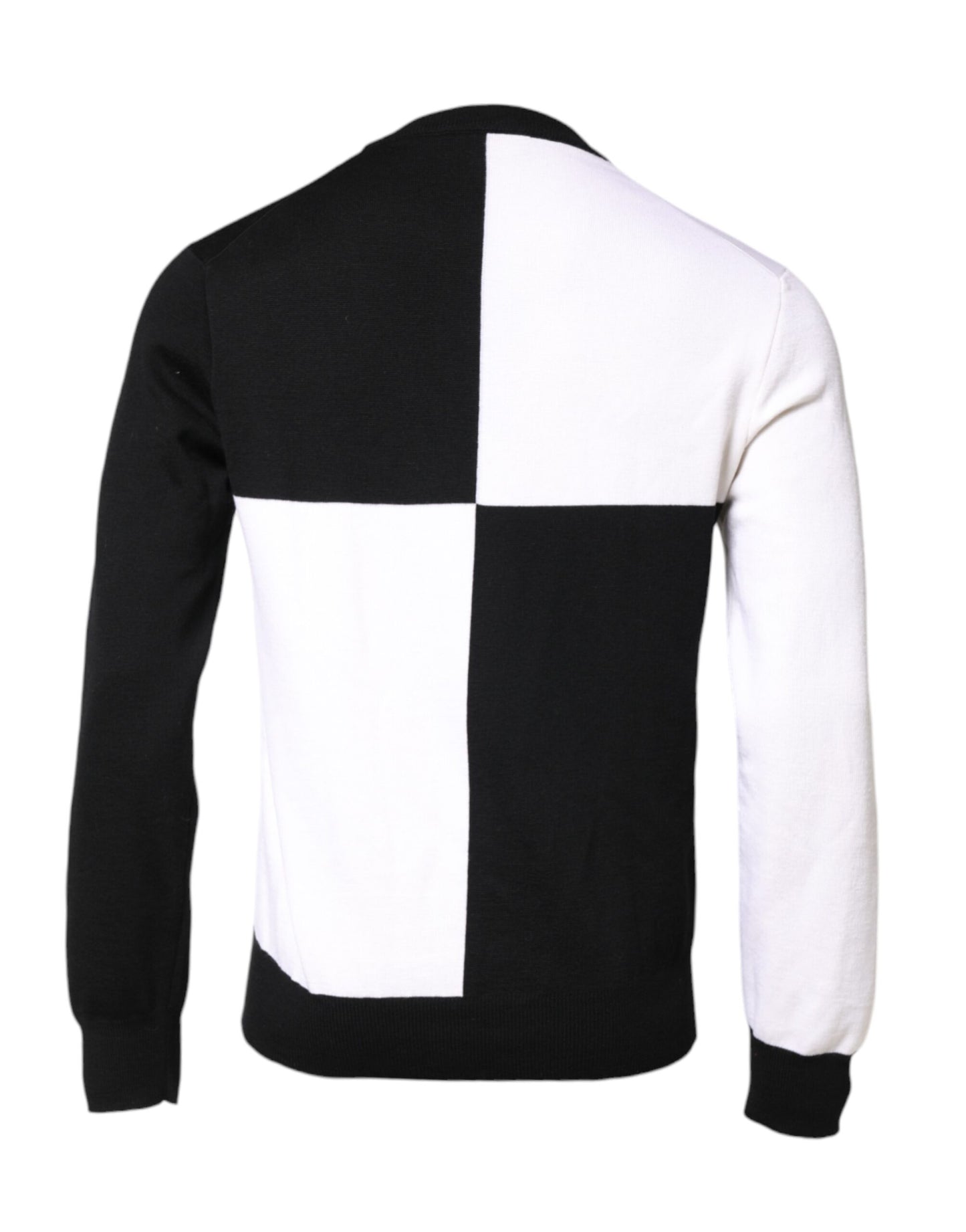 Dolce & Gabbana Schwarzer weißer Strickpullover mit Logodruck