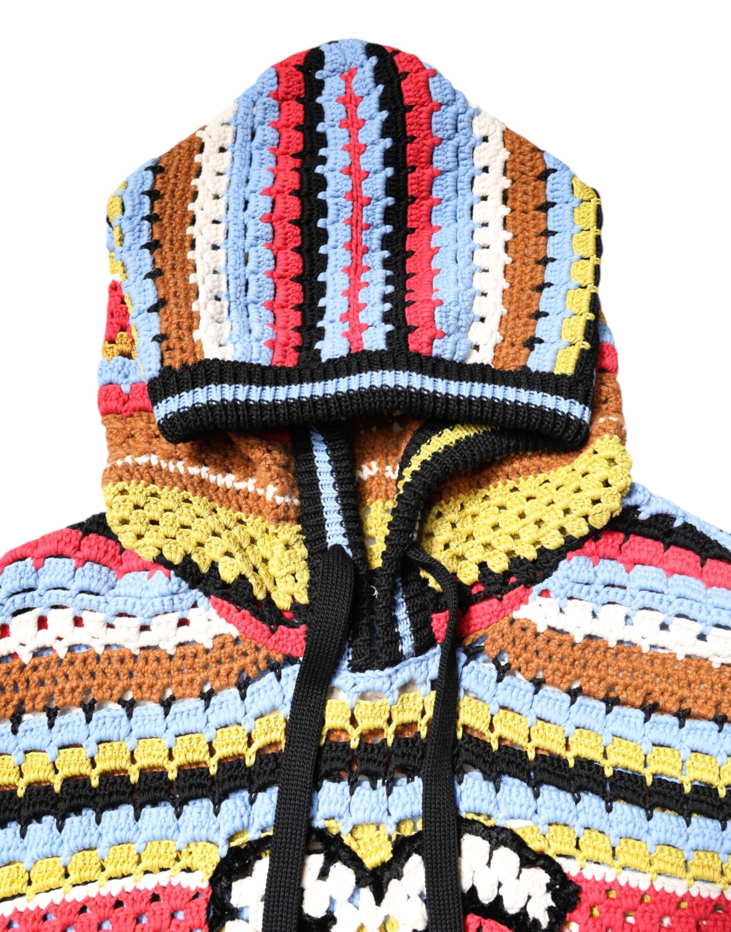 Dolce & Gabbana Multicolor Pullover mit Kapuze aus Baumwolle