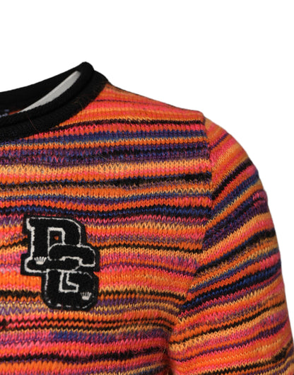 Dolce & Gabbana Mehrfarbiger DGLogo-Strickpullover aus Wolle