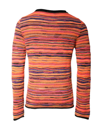 Dolce & Gabbana Mehrfarbiger DGLogo-Strickpullover aus Wolle