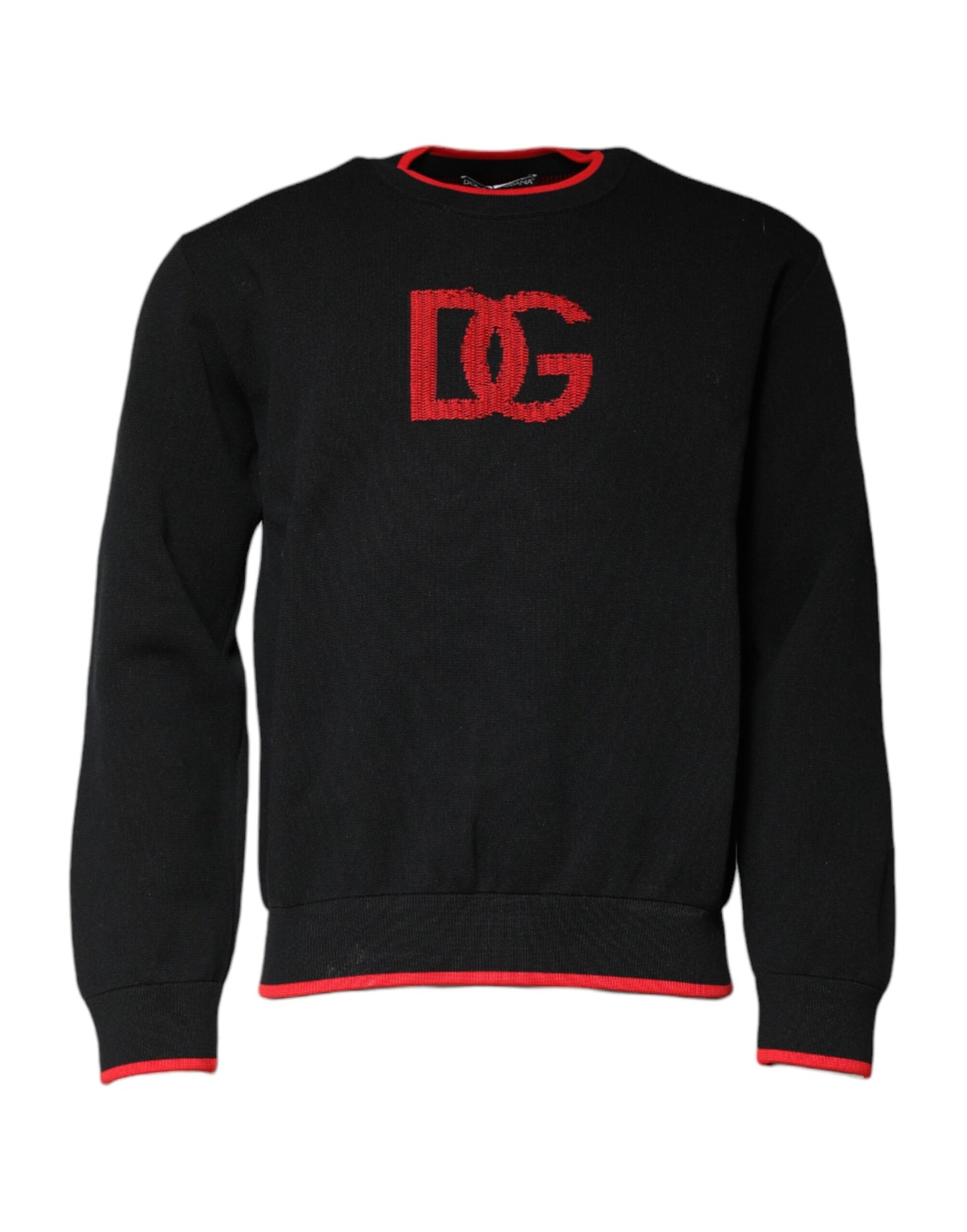 Dolce & Gabbana Schwarzer Nylon DGLogo Knit Herren Pullover Pullover